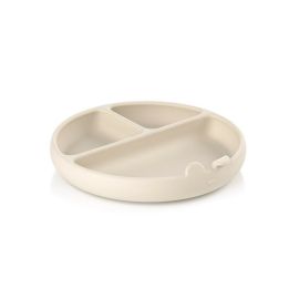 Farfurie BLW, Jane, Din silicon, Cu ventuze, 17 x 17 x 4 cm, BPA Free, Sand