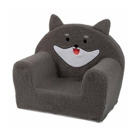 Fotoliu din burete, Bubaba, Dog, Pentru copii, 43 x 47 x 34 cm, 9 luni-5 ani, Grey