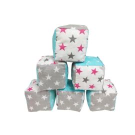 Set 6 cuburi de joaca textile MyKids 10x10 cm