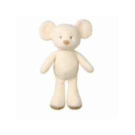 Jucarie plus bebelusi, Nattou, Cuddly Mouse, 24 cm, Material moale si pufos, Stimuleaza simtul tactil si motricitatea fina, Prieten de joaca si mangaiere, 0 luni+, Bej
