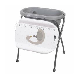 Cadita de baie, FreeON, Swan, Cu hamac pentru nou nascut si masa de infasat, Cu roti, Cu suport metalic, Conform cu standardul european de securitate EN 12221-1:2008+A1:2013, EN 17072:2018