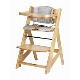 Scaun de masa, FreeON, Toby Plus, 6 luni - 15 Kg, Reglabil pe inaltime, Pernuta, Tavita detasabila, Suport de picioare reglabil, Natur