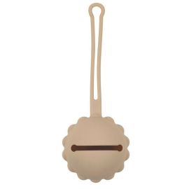 Port suzeta, Nattou, Universal, Cu suport pentru agatat, Silicon, Fara BPA, 0 luni+, Bej