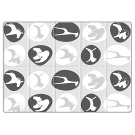 Saltea Sobble Black and White Animals, pliabila, 1.4m, 100% sigura, eco-friendly, Gri/Alb