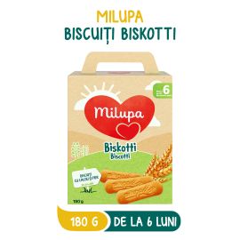 Biscuiti Milupa din faina de grau, Biscotti, 180g, 6luni+