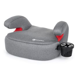 Inaltator auto, Petite&Mars, Optimus, Cu suport de pahar si cotiere, Husa detasabila, 22-36 kg, 6 ani+, Conform cu standardul europeane de securitate ECE R144, Gri