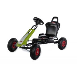 Kart Claas Air Racer, verde, scaun ajustabil, functie "free-wheel", roti pneumatice, frana de mana, volan cu sunete, 102 X 60 X h64 cm