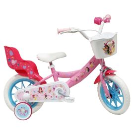 Bicicleta Denver Disney Princess 12 inch, frana de mana pe ambele roti, clopotel, roti ajutatoare detasabile, suport pentru papusi, cosulet transport pe ghidon