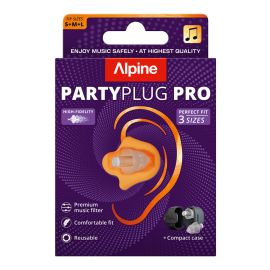 Dopuri de urechi cu filtru muzical profesional pentru festivaluri si concerte, 3 dimensiuni incluse (S/M/L), protectie zgomote SNR 21dB, reutilizabile, transparente, ALPINE PartyPlug PRO 2025 ALP20057