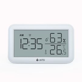 Termometru si higrometru digital de camera, ceas cu alarma, memorie, suport expandabil, alb, AirBi LINE BI1053