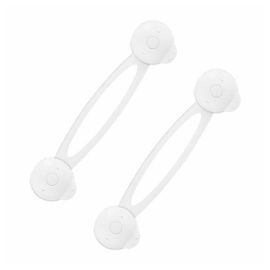 Set 2 sisteme de siguranta, Bocioland, Multifunctionale, Flexibile, Pentru sertare, Dulapuri, Frigider, Alb