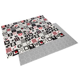 Covoras de joaca, Bocioland, Honeycomb, Pliabil, Protectie impotriva loviturilor, Dimensiune mare, 200 x 150 cm, Cu Imprimeu pe ambele parti, Potrivit pentru utlizare atat in interior, cat si in exterior