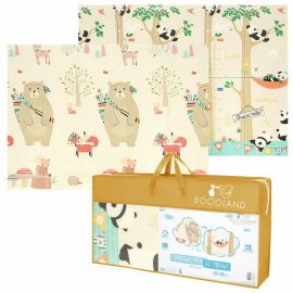 Covoras de joaca, Bocioland, Panda, Pliabil, Protectie impotriva loviturilor, Dimensiune mare, 180 x 150 cm, Cu Imprimeu pe ambele parti, Potrivit pentru utlizare atat in interior, cat si in exterior