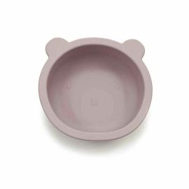 Castron cu urechi de ursulet, Bocioland, Cu ventuze, Silicon, Fara BPA, 6-36 luni, Powder Pink