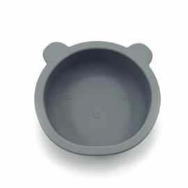Castron cu urechi de ursulet, Bocioland, Cu ventuze, Silicon, Fara BPA, 6-36 luni, Grey