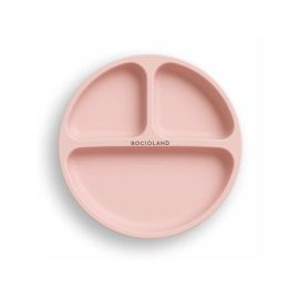 Farfurie compartimentata, Bocioland, Rotunda, Cu 3 compartimente, Fara BPA, 6-36 luni, Pink
