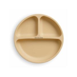 Farfurie compartimentata, Bocioland, Rotunda, Cu 3 compartimente, Fara BPA, 6-36 luni, Beige