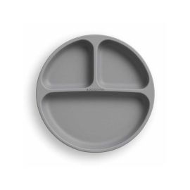 Farfurie compartimentata, Bocioland, Rotunda, Cu 3 compartimente, Fara BPA, 6-36 luni, Dark grey