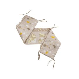 Babyneeds - Aparatoare laterala pentru patut 120x60 cm, Cu umplutura antialergica, Dimensiune 180 x 32 cm, Teddy Hug Maro M2