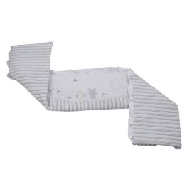 Babyneeds - Aparatoare laterala pentru patut 120x60 cm, Cu umplutura antialergica, Dimensiune 180 x 32 cm, Bunny Alb