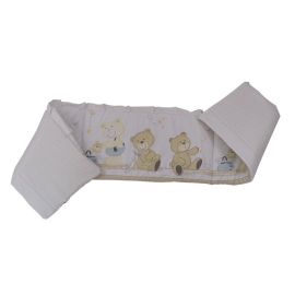 Babyneeds - Aparatoare laterala pentru patut 120x60 cm, Cu umplutura antialergica, Dimensiune 180 x 32 cm, Teddy Play Bej M1