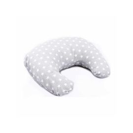 Perna pentru alaptat, Bocioland, Gray Stars, Cu husa detasabila, Din bumbac, 50x18 cm,