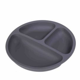 Farfurie compartimentata, Bocioland, Rotunda, Cu 3 compartimente, Silicon, Fara BPA, 6-36 luni, Antracite