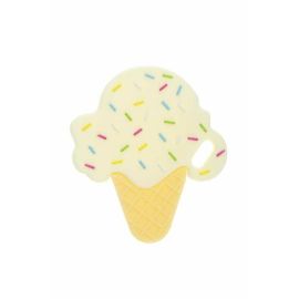 Jucarie de dentitie, Bocioland, Din silicon, Stimuleaza abilitatile motorii fine, Calmeaza durerea gingiei, 0 luni+, Ice Vanilla