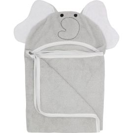 Prosop mare de baie, Bubaba, Cu urechi Elephant, 6 - 36 luni, Dimensiune mare 110 x 75 cm, Grey