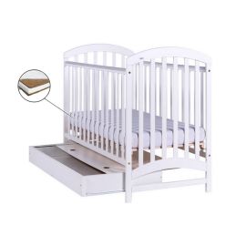 Patut Drewex Adel cu sertar - Alb + Saltea Cocos 10 Cm