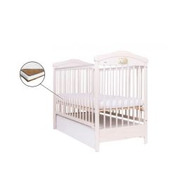 Patut Drewex Hippo cu sertar - Alb + Saltea Cocos 10 Cm