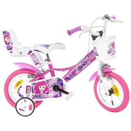 Bicicleta pentru copii Fairy DB-124RSN-09FY Dino Bikes, 12 inch, culoare roz cu alb