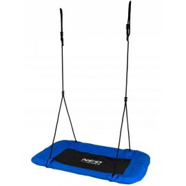 Leagan tip cuib pentru copii, dreptunghiular XXL, 110 x 70 cm, 150 kg, Neo-Sport 1010, Albastru