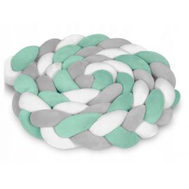 Protectie laterala pentru patut, impletita, 3 m, Ricokids 722102 - Verde