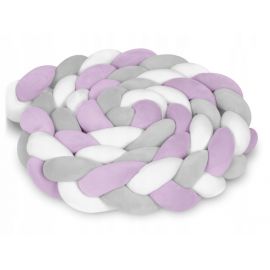 Protectie laterala pentru patut, impletita, 3 M, Ricokids 722104 - Mov