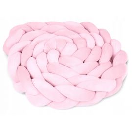 Protectie laterala pentru patut, impletita, 3 M, Ricokids 722113 - Roz deschis