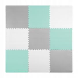 Salteluta de joaca tip puzzle 180 X 180 cm Ricokids 7499 - Turcoaz - Gri