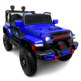 Masinuta electrica cu telecomanda si functie de balansare Jeep X7 4X4, 115x58x66 cm, varsta 2-5 ani, scaun tapitat, roti gonflabile, putere 140W, R-Sport - Albastru