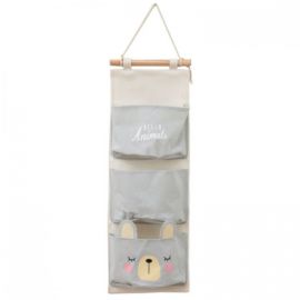 Organizator textil de perete cu 3 compartimente Ecotoys OR90WZ1 - Gri
