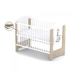 Patut fara sertar VESSANTI ELLA - Stejar cu alb + Saltea Cocos 12 cm