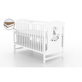Patut fara sertar VESSANTI Milo Girafa Alb + Saltea Cocos 10 cm 