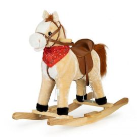 Calut balansoar cu sunete si coada in miscare Ecotoys XL-106 - Bej