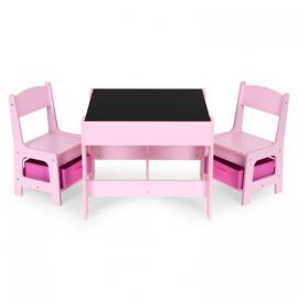 Set de masa cu doua scaune pentru copii Ecotoys ZKC-1B - Roz