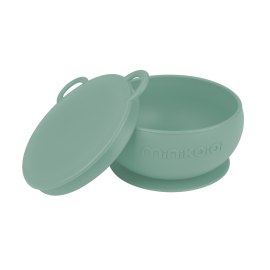 Bol Minikoioi cu Ventuza si Capac, 100% Premium Silicone – River Green