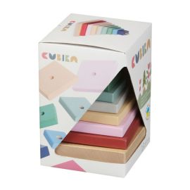 Jucarie din lemn, Cubika, Piramida Culorilor - Pastel
