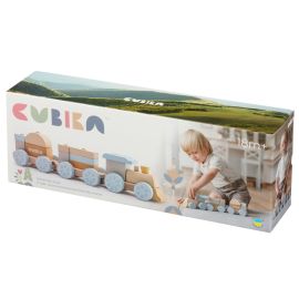 Jucarie din lemn, Cubika, Trenuletul Express - Pastel