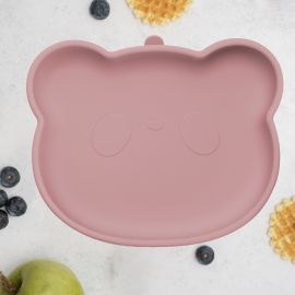 Farfurie din silicon cu ventuza, AppeKids, The Little Bear - Old Rose