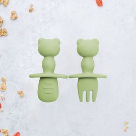 Set Tacamuri din silicon, AppeKids, The Little Bear - Raw Green