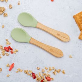 Set Lingurite din bambus, AppeKids - Raw Green