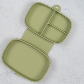 Caserola compartimentata din silicon cu ventuza, AppeKids Magic Box - Raw Green